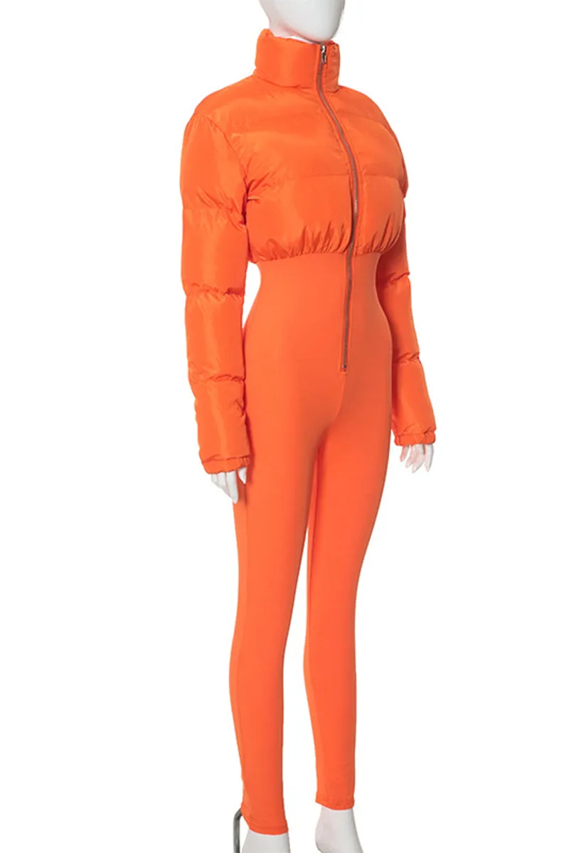DS3135 Puffer Coat Jumpsuits