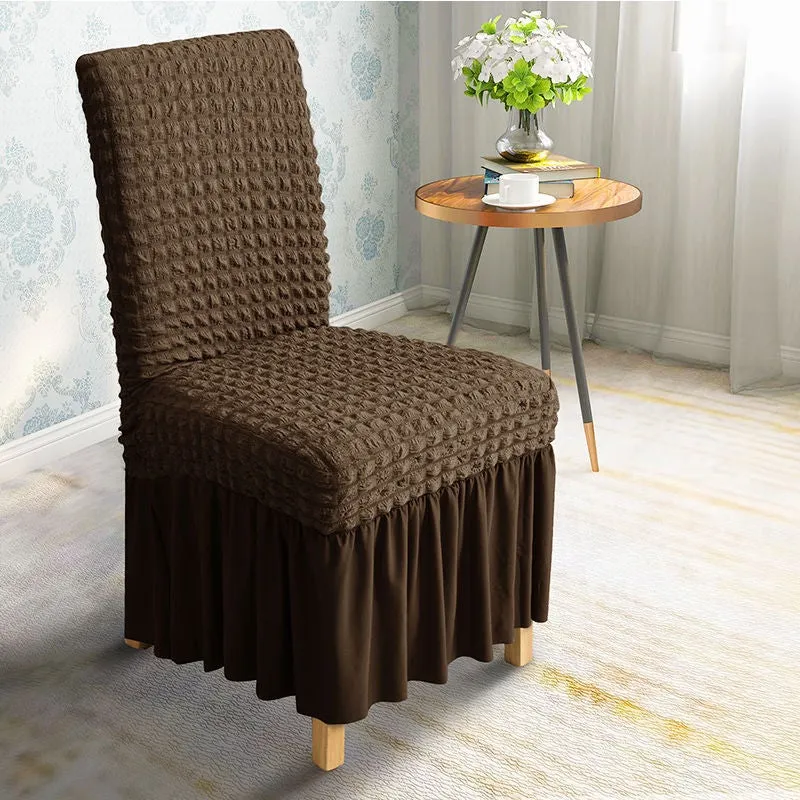 Seersucker Chair Slipcover Blue
